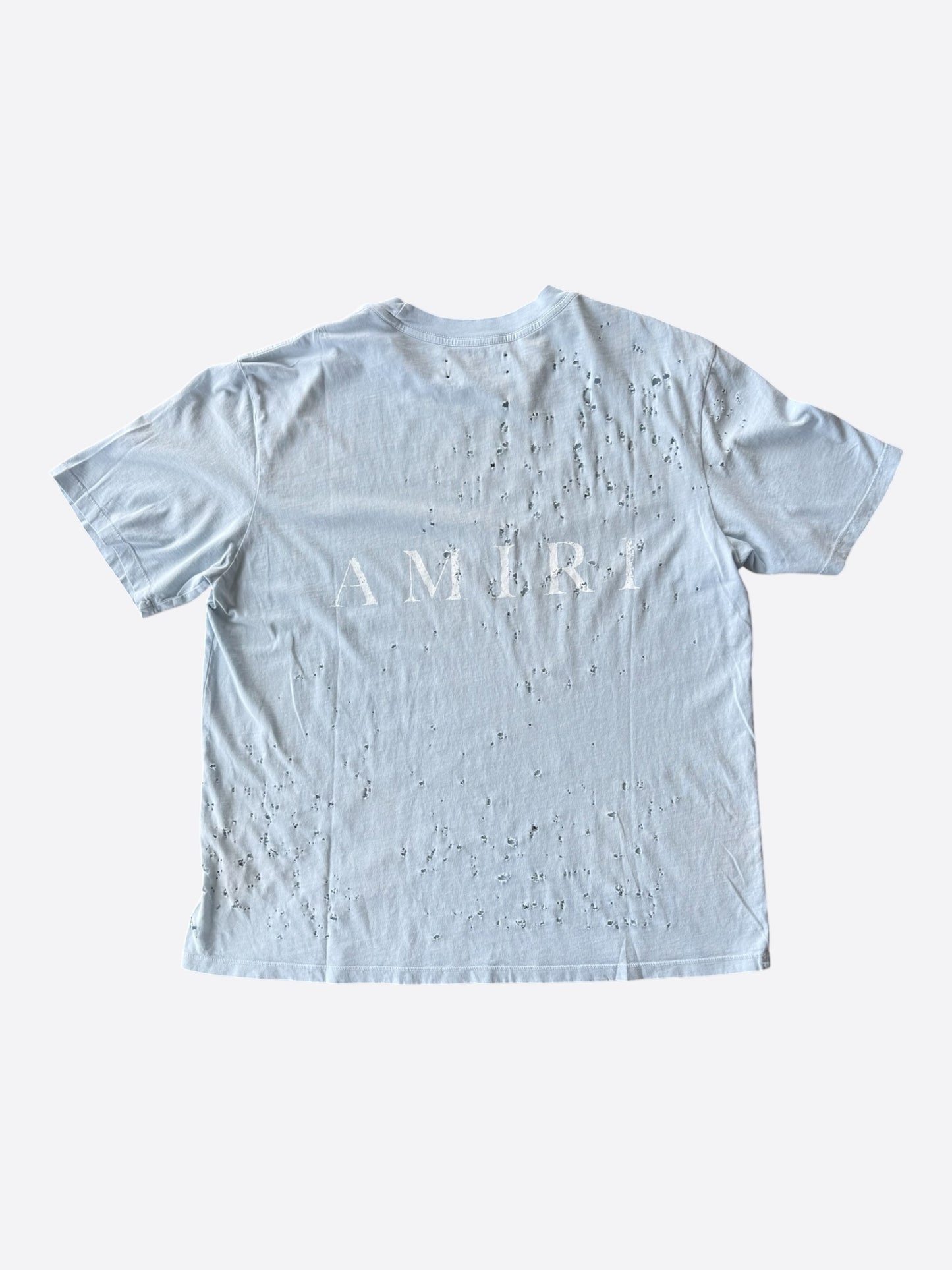 Amiri Grey Dawn & White MA Logo Shotgun T-Shirt