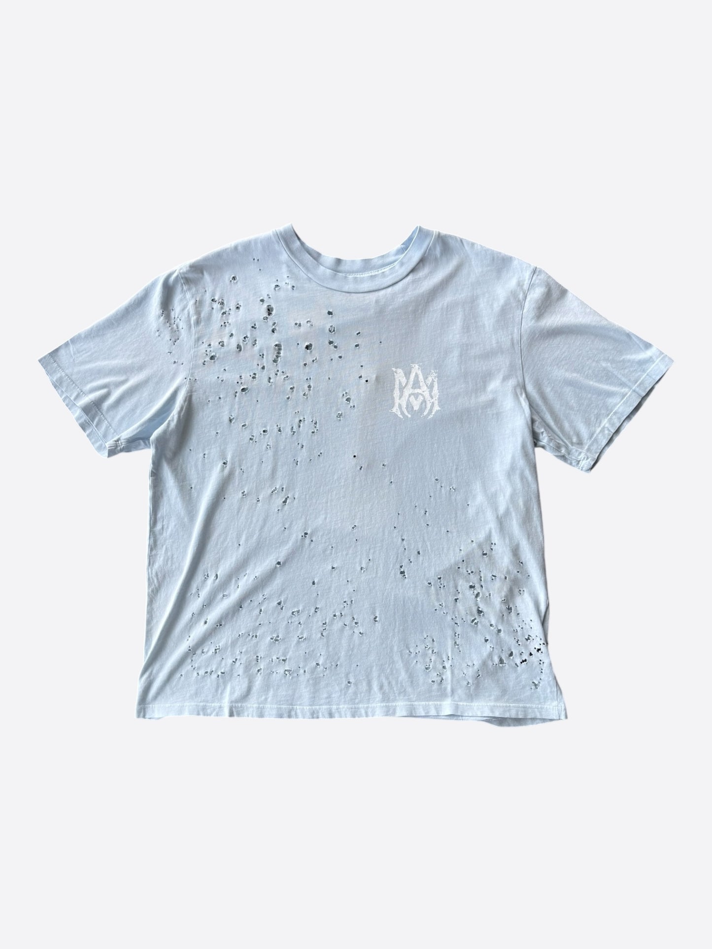 Amiri Grey Dawn & White MA Logo Shotgun T-Shirt