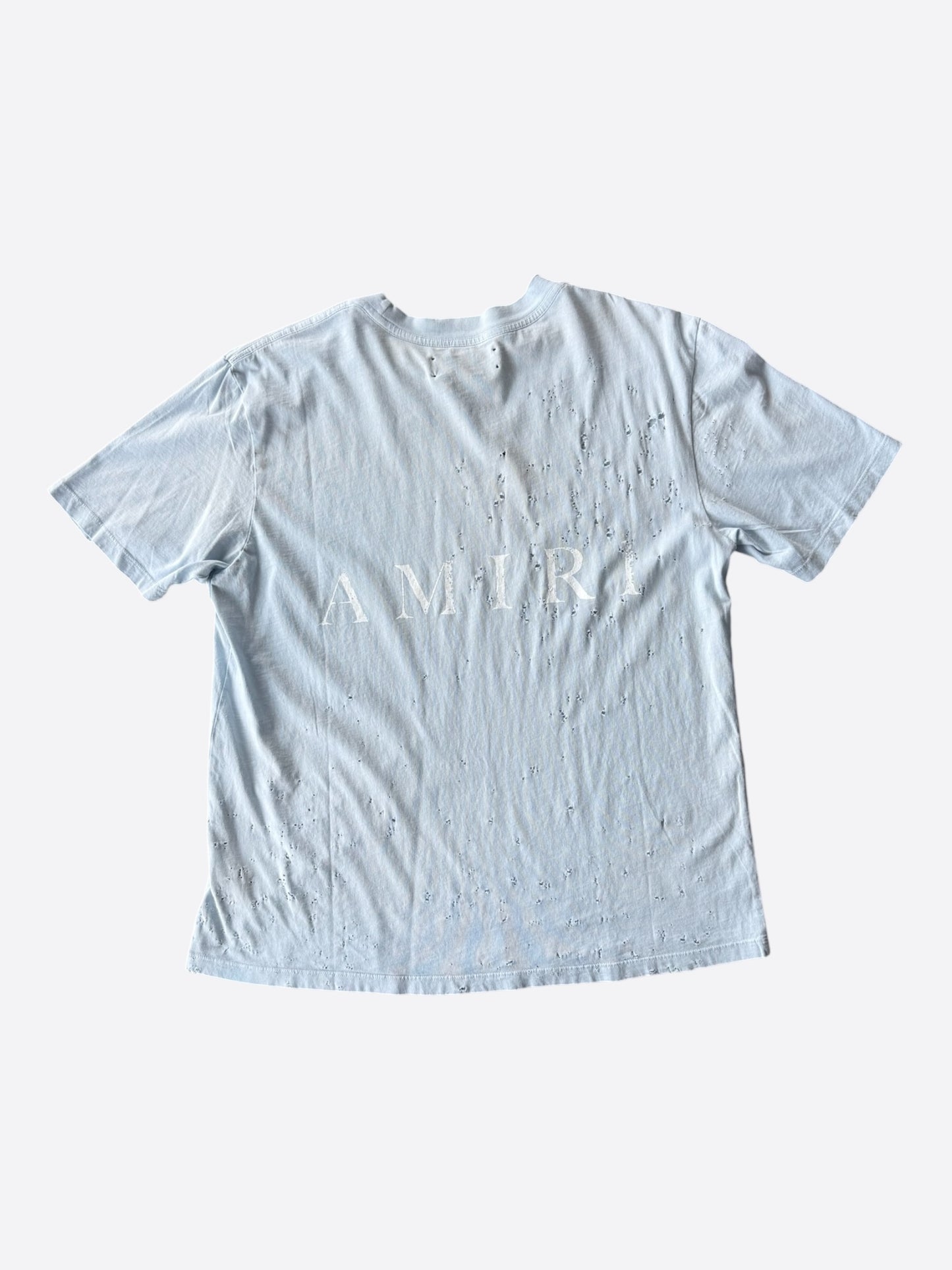 Amiri Grey Dawn & White MA Logo Shotgun T-Shirt