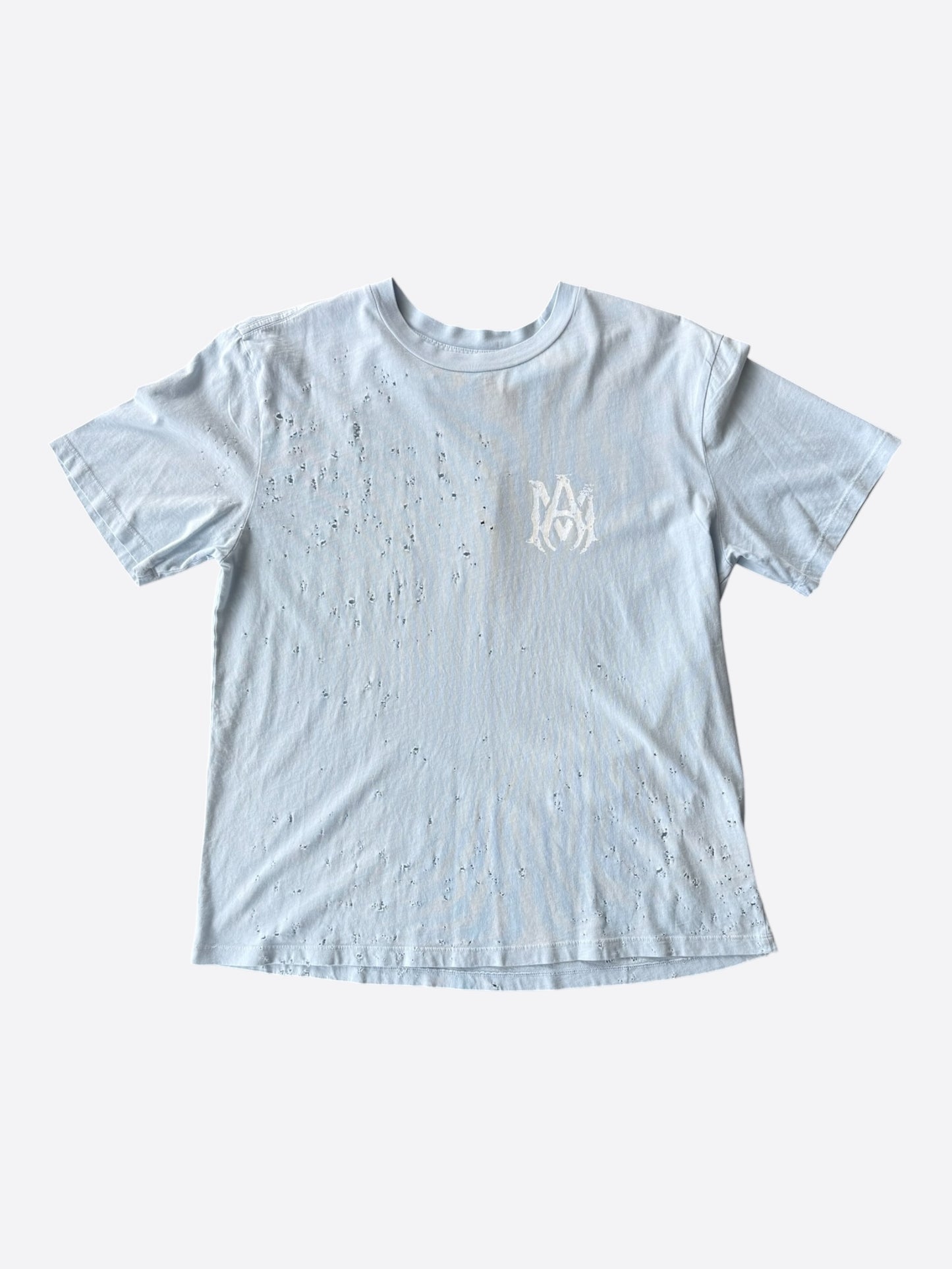 Amiri Grey Dawn & White MA Logo Shotgun T-Shirt
