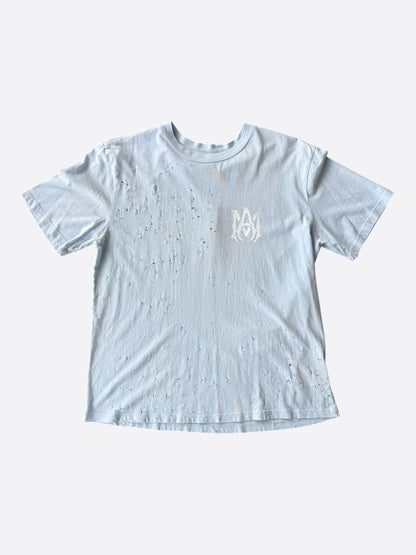 Amiri Grey Dawn & White MA Logo Shotgun T-Shirt