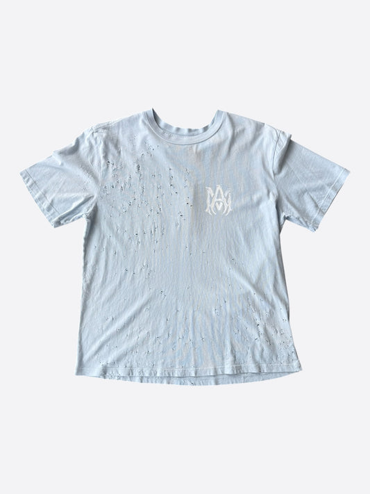Amiri Grey Dawn & White MA Logo Shotgun T-Shirt