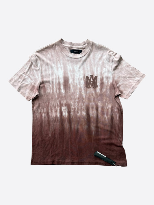 Amiri Brown Tie-Dye MA Core Logo T-Shirt