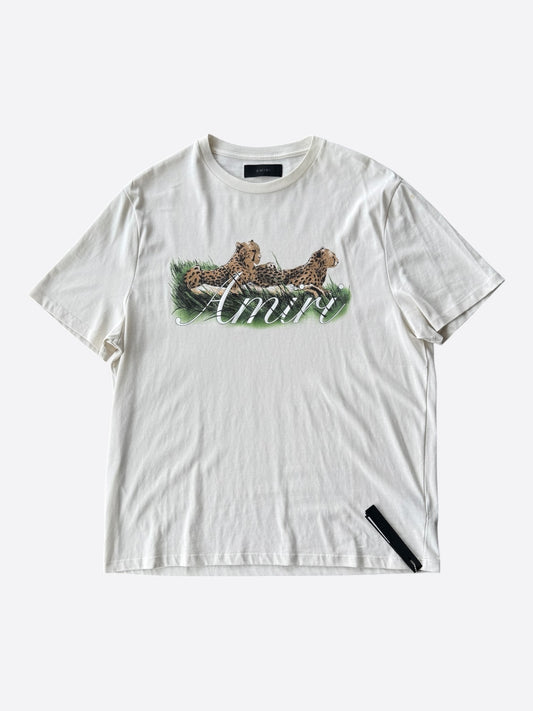 Amiri White Cheetah Graphic T-Shirt