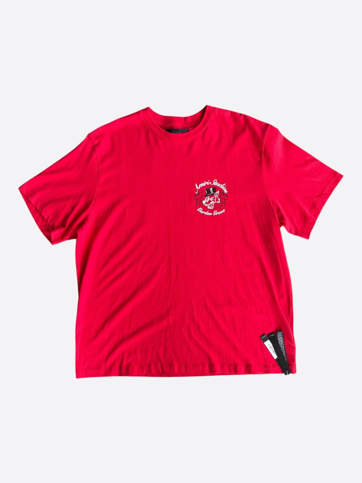 Amiri Red & White Studios Logo T-Shirt