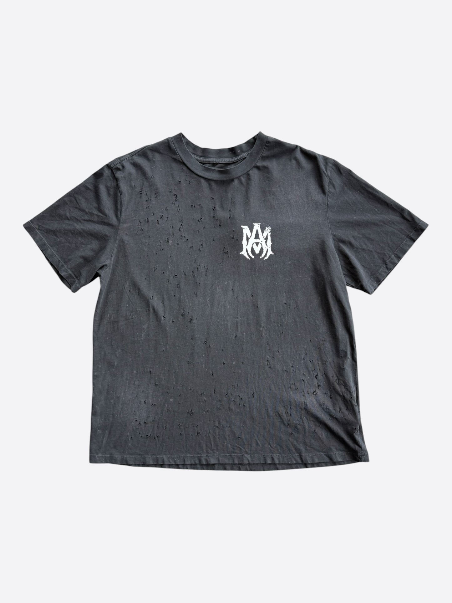 Amiri Black & White MA Logo Shotgun T-Shirt