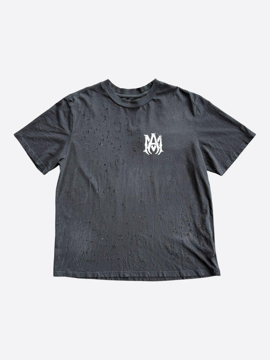 Amiri Black & White MA Logo Shotgun T-Shirt