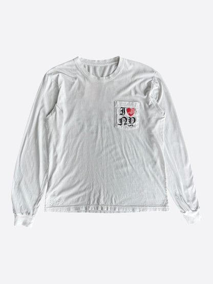 Chrome Hearts White & Red NY Longsleeve T-Shirt