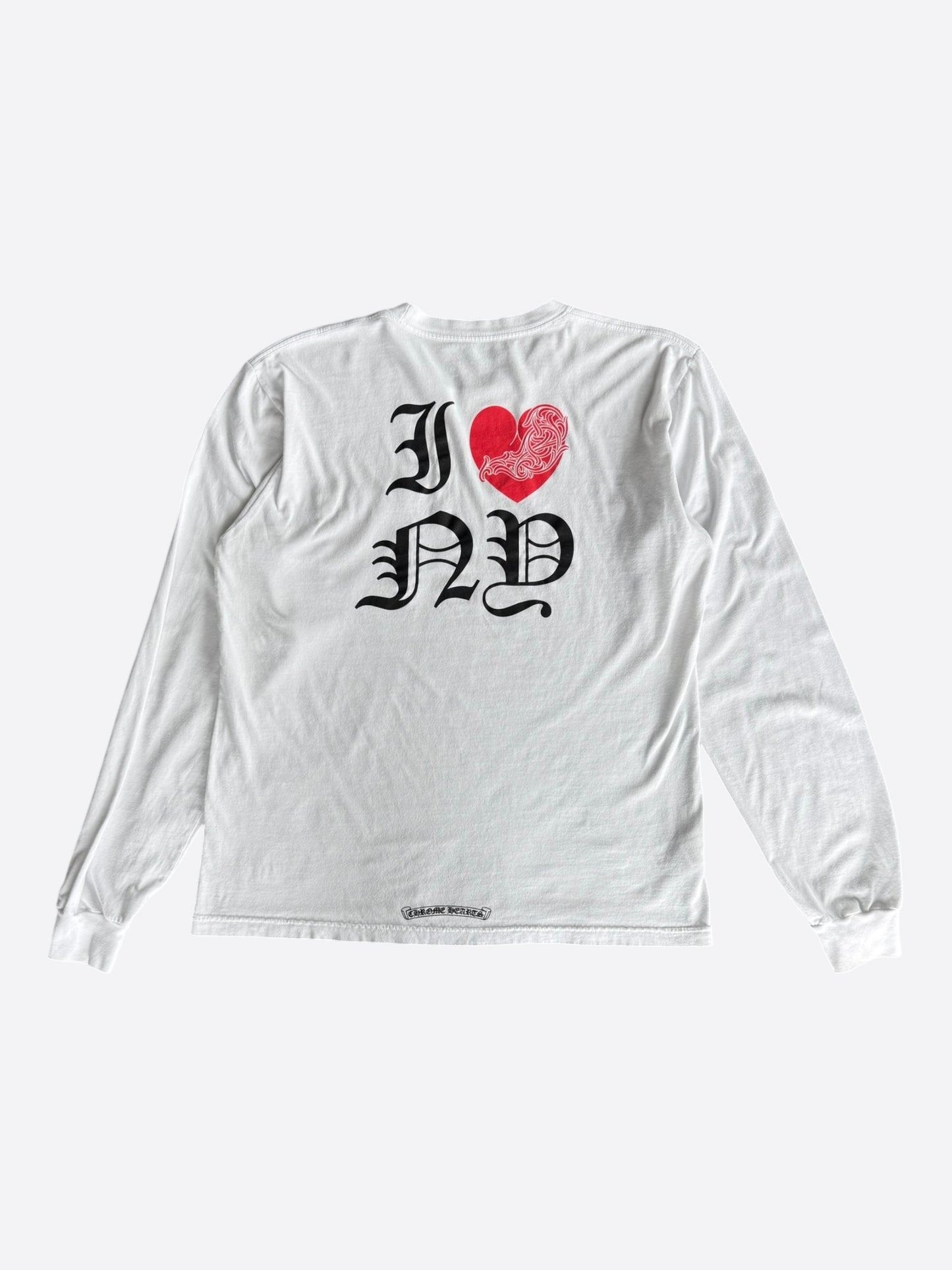 Chrome Hearts White & Red NY Longsleeve T-Shirt