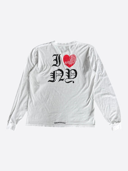 Chrome Hearts White & Red NY Longsleeve T-Shirt