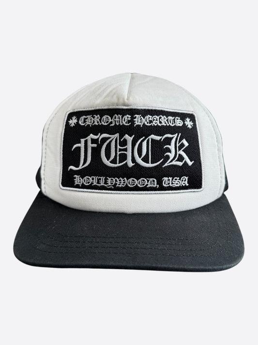 Chrome Hearts Black & White F**K Trucker Hat