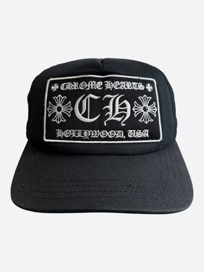 Chrome Hearts Black & White Hollywood Trucker Hat