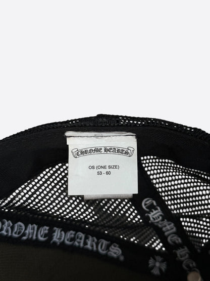 Chrome Hearts Black & White Hollywood Trucker Hat