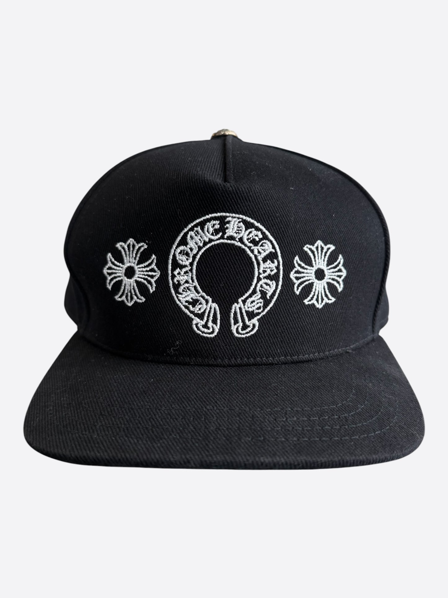 Chrome Hearts Black & White Horseshoe Logo Hat