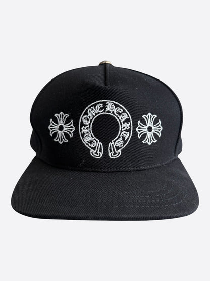 Chrome Hearts Black & White Horseshoe Logo Hat