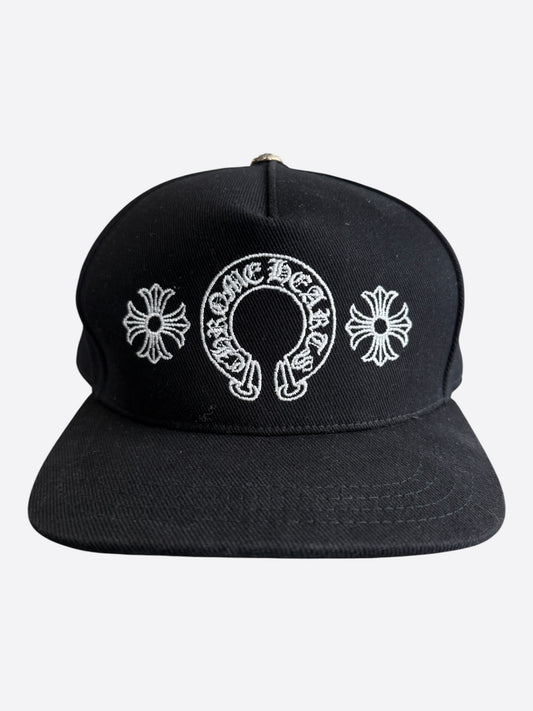 Chrome Hearts Black & White Horseshoe Logo Hat