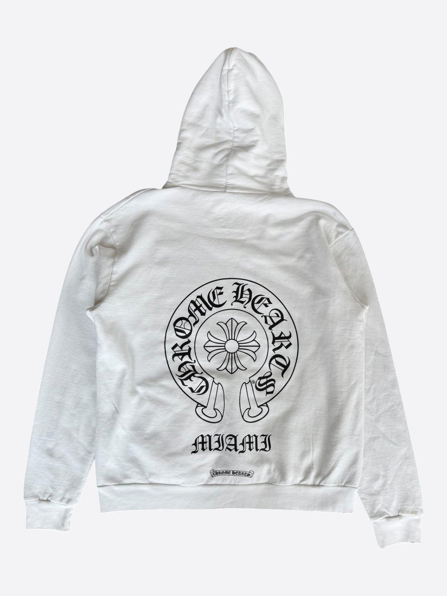 Chrome Hearts White & Black Miami Horseshoe Logo Hoodie