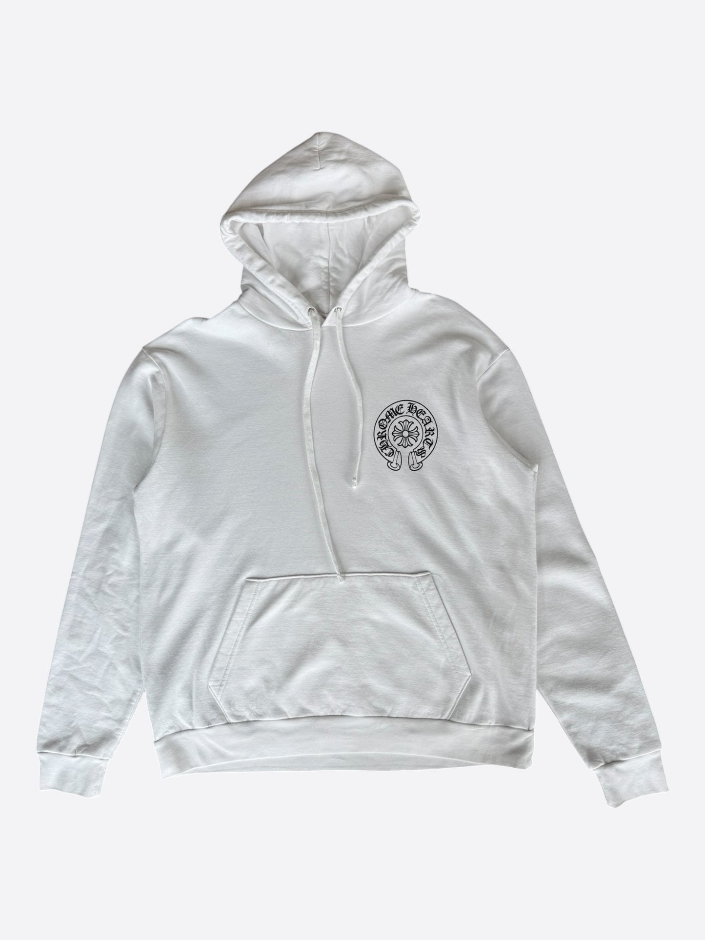 Chrome Hearts White & Black Miami Horseshoe Logo Hoodie