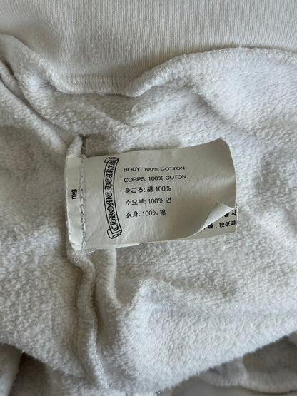 Chrome Hearts White & Black Script Logo Zip Up Hoodie