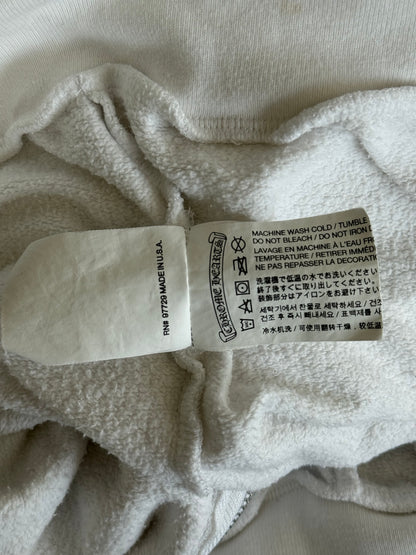Chrome Hearts White & Black Script Logo Zip Up Hoodie