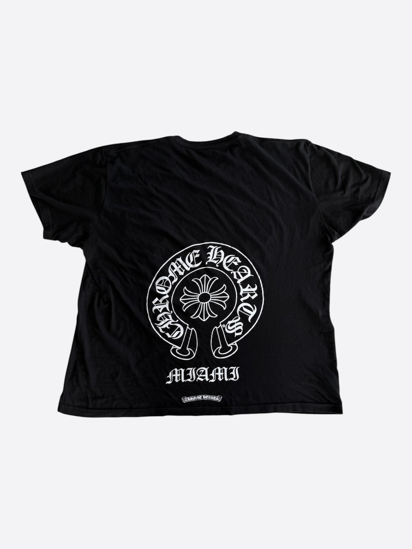 Chrome Hearts Black & White Miami Horseshoe Logo T-Shirt