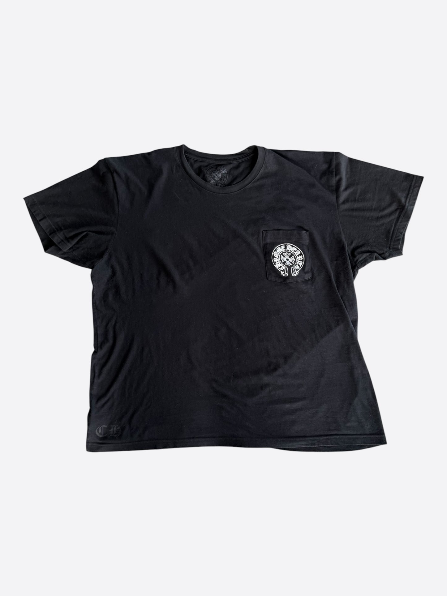 Chrome Hearts Black & White Miami Horseshoe Logo T-Shirt