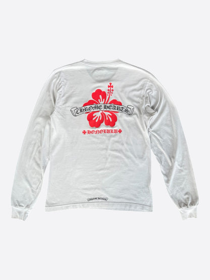 Chrome Hearts White & Black Honolulu Exclusive Hibiscus Flower Longsleeve T-Shirt