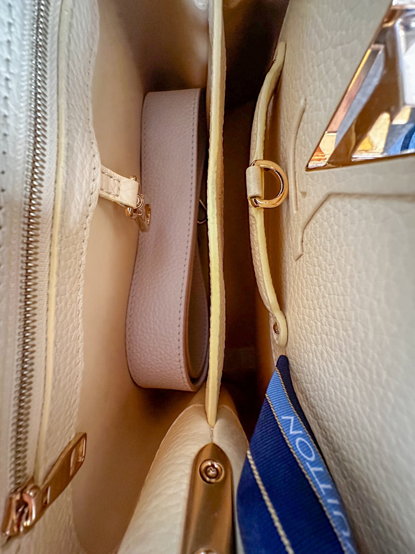 Louis Vuitton Beige & Yellow Capucines MM