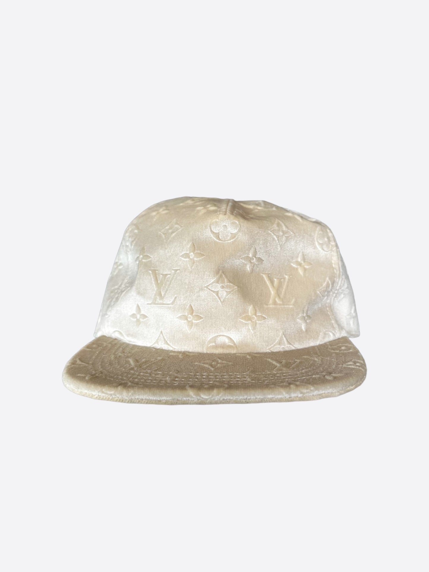 Louis Vuitton White Monogram Velour Hat