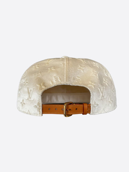 Louis Vuitton White Monogram Velour Hat