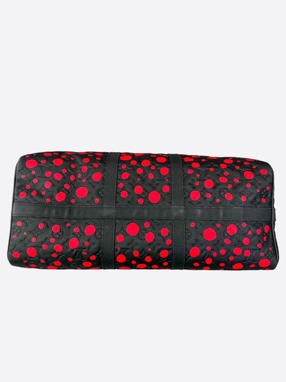 Louis Vuitton Yayoi Kusama Black & Red Polka Dot Monogram Keepall 50