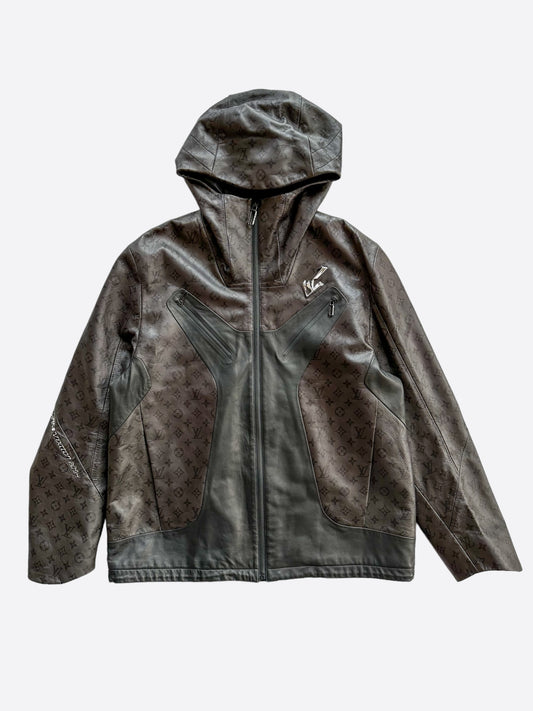 Louis Vuitton Black & Grey 2054 Monogram Heat Reactive Leather Jacket