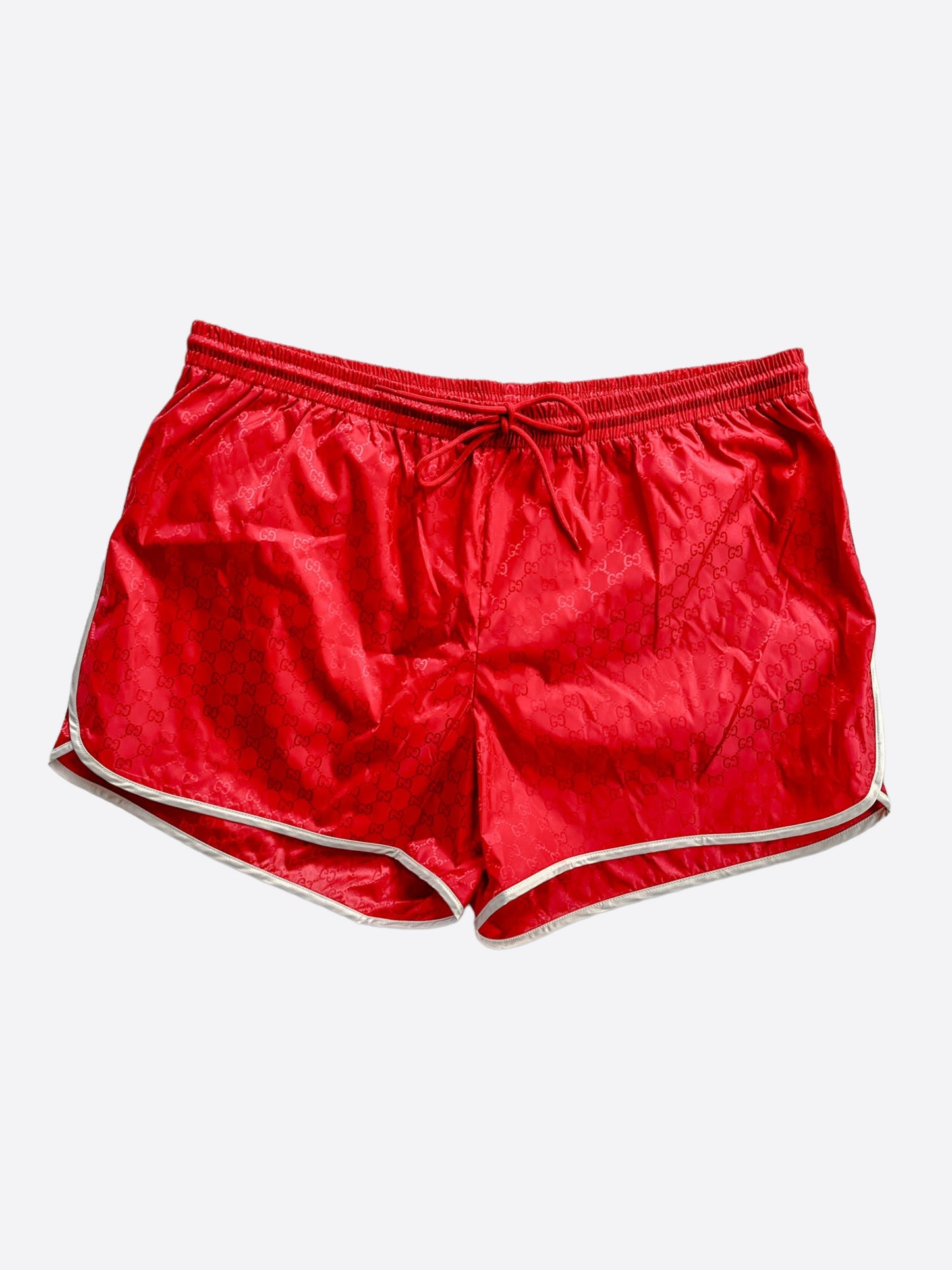 Gucci Red & White GG Monogram Swimshorts