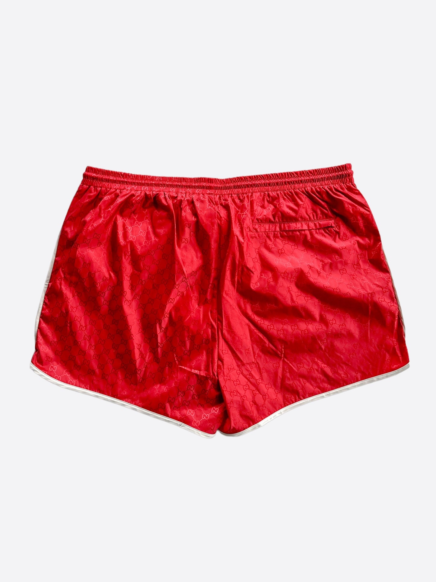 Gucci Red & White GG Monogram Swimshorts