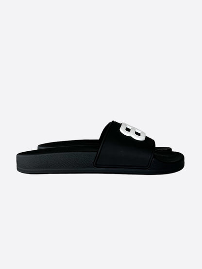 Balenciaga Black & White BB Women's Slides