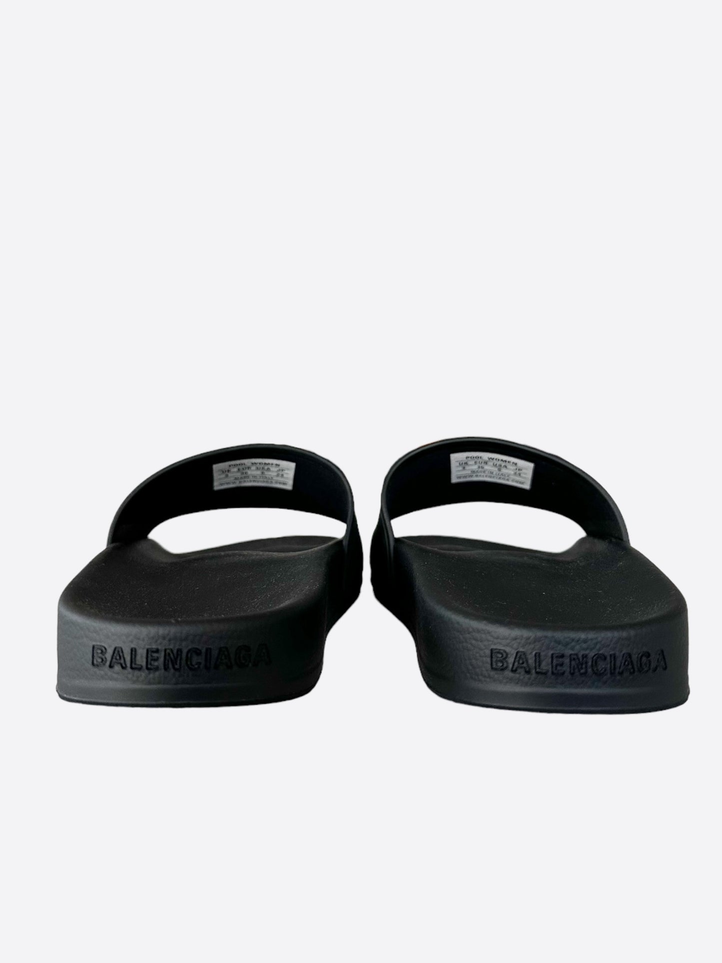 Balenciaga Black & White BB Women's Slides