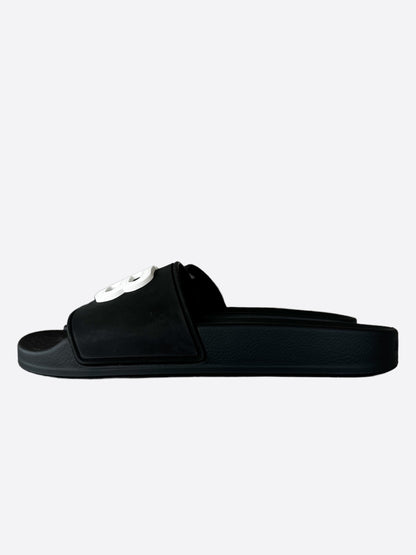 Balenciaga Black & White BB Women's Slides