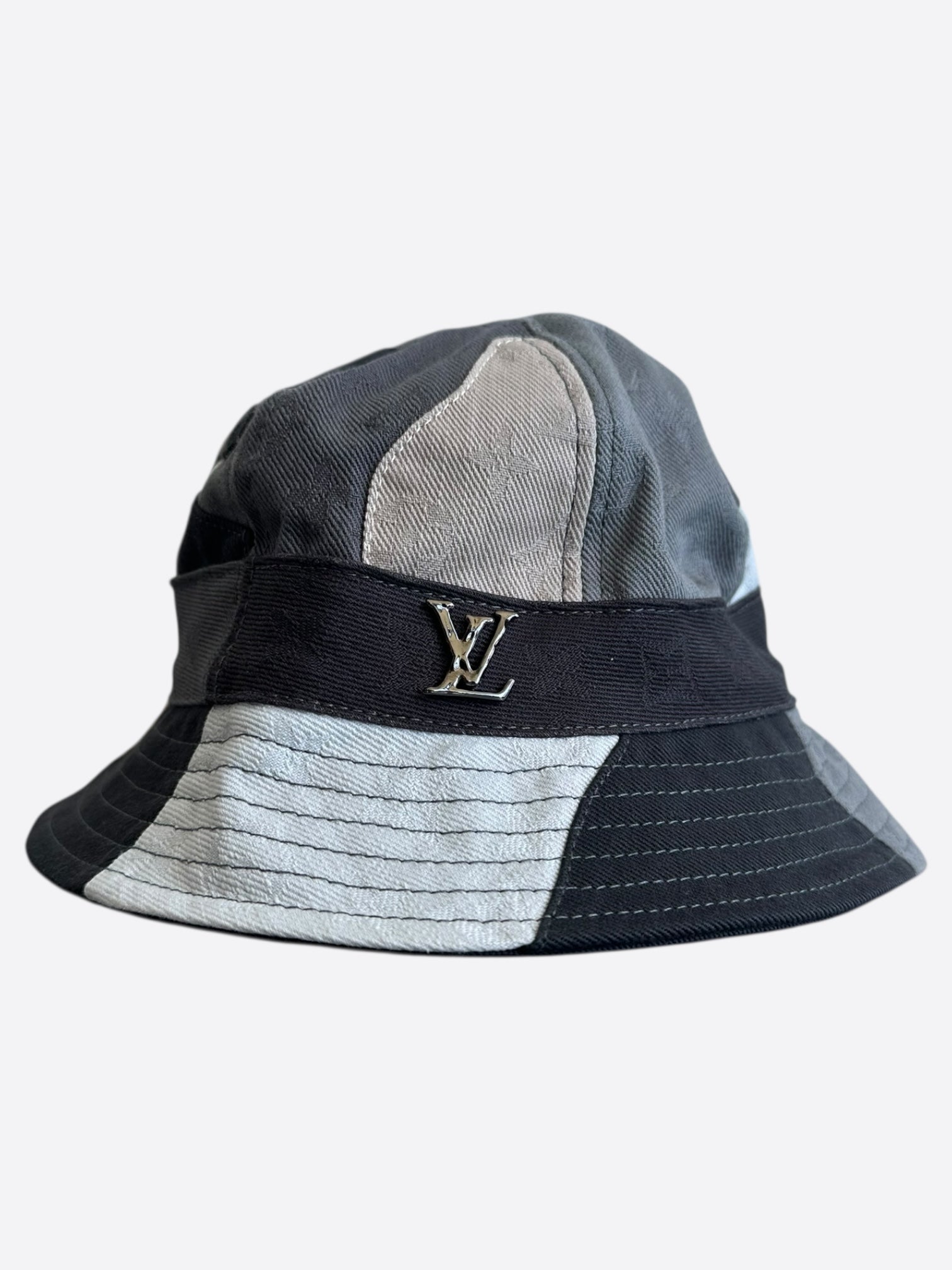 Louis Vuitton KidSuper Grey Patchwork Bucket Hat – Savonches