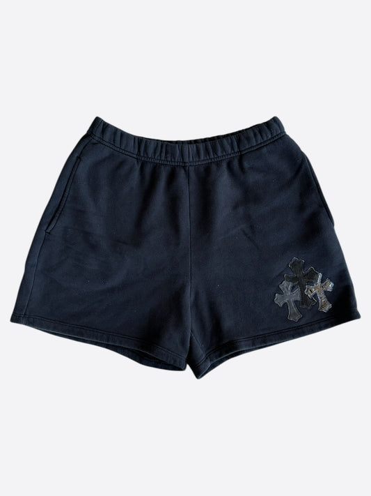 Chrome Hearts Black Triple Cross Patch Shorts