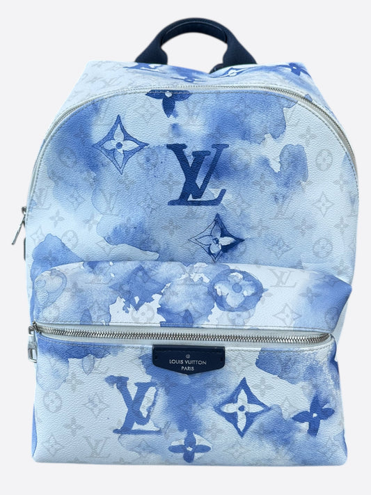 Louis Vuitton White & Blue Watercolor Monogram Discovery Backpack