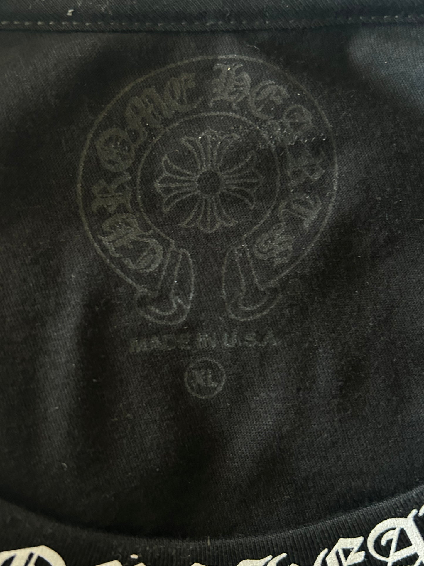 Chrome Hearts Black & White Neck Logo T-Shirt