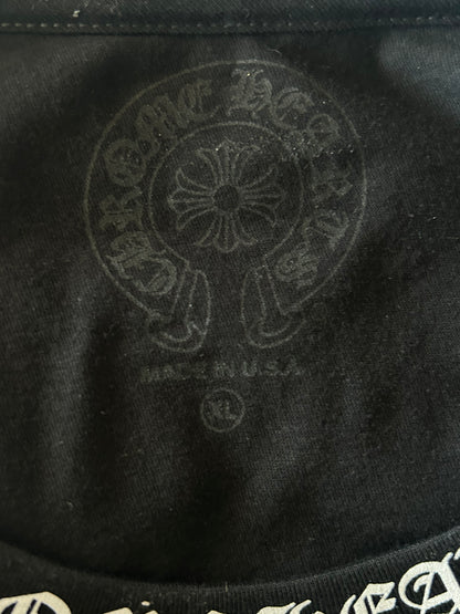 Chrome Hearts Black & White Neck Logo T-Shirt