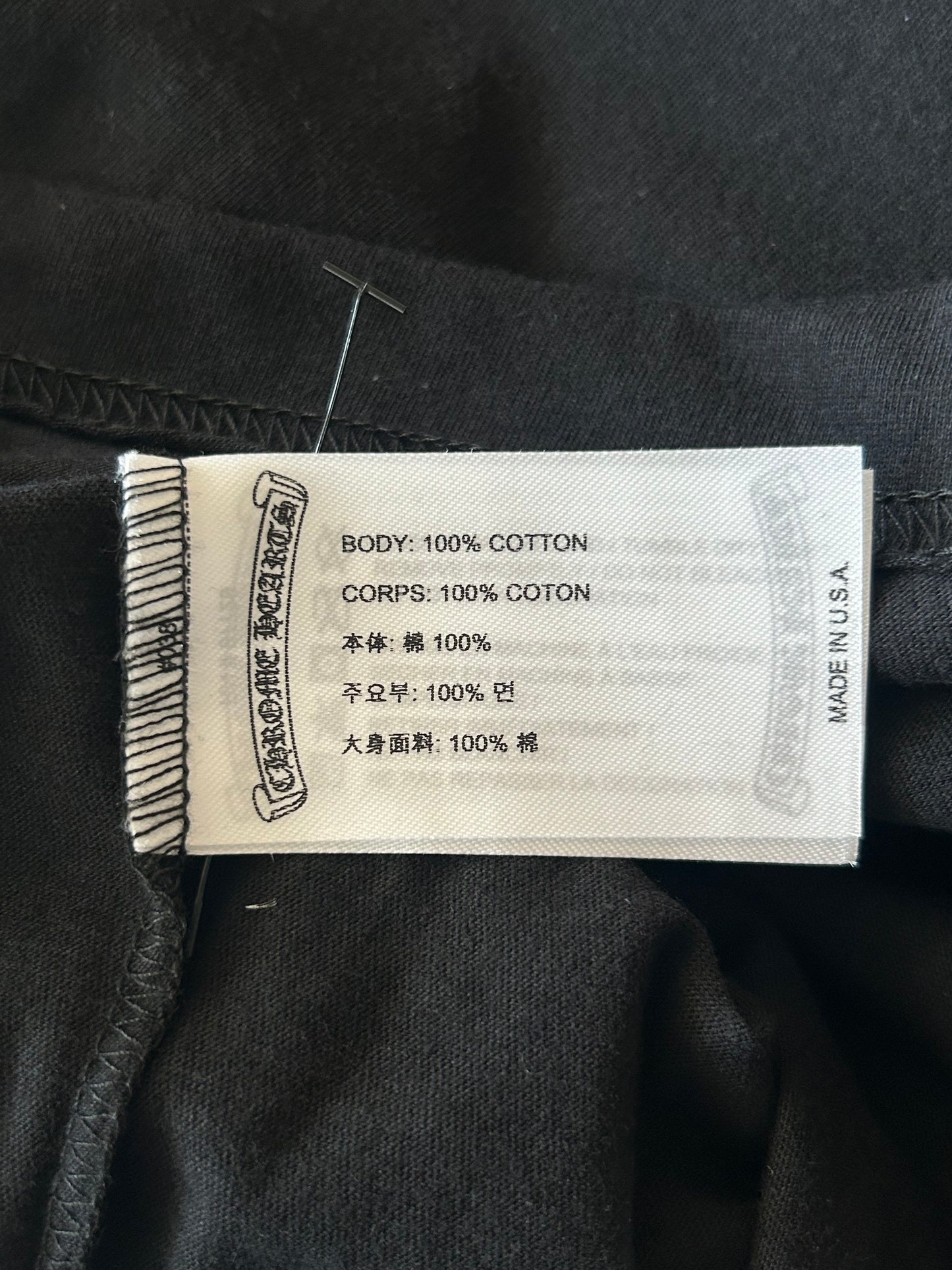 Chrome Hearts Black & White Neck Logo T-Shirt