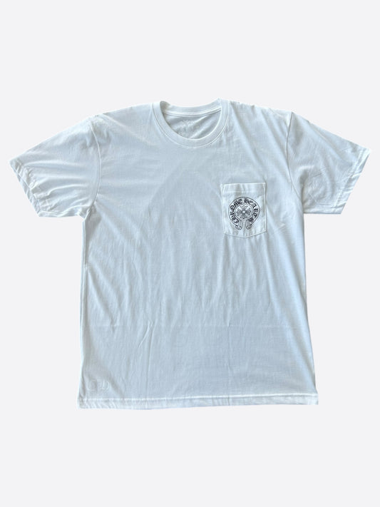 Chrome Hearts White & Black Miami Horseshoe Logo T-Shirt