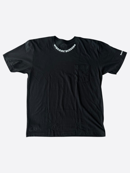 Chrome Hearts Black & White Neck Logo T-Shirt