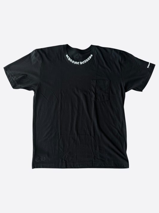 Chrome Hearts Black & White Neck Logo T-Shirt