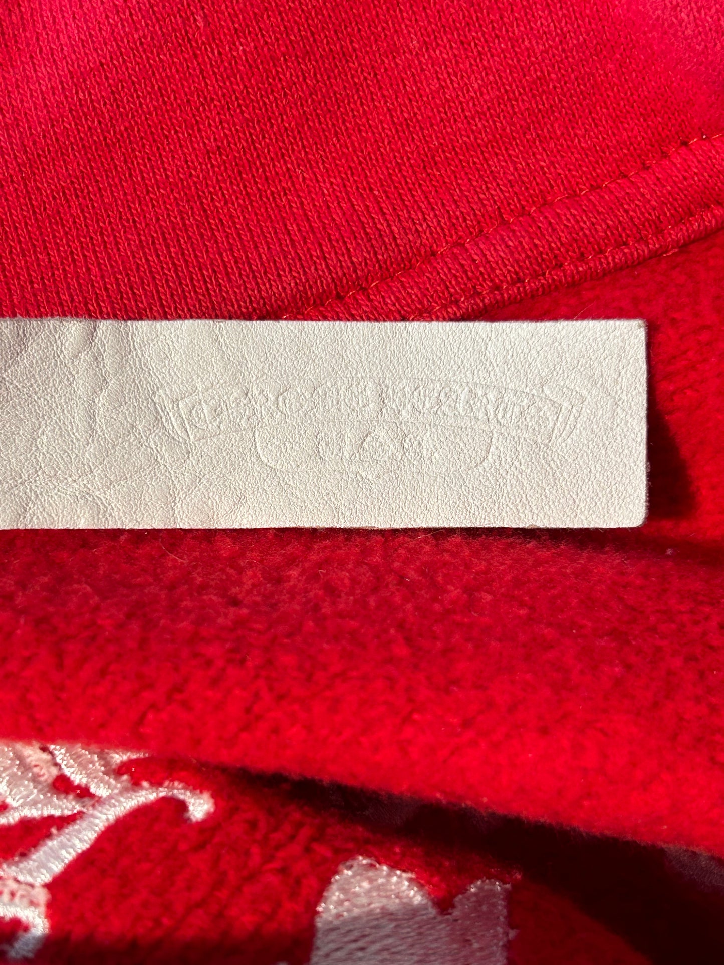 Chrome Hearts Red & White Triple Cross Embroidered Quarter Zip Sweater