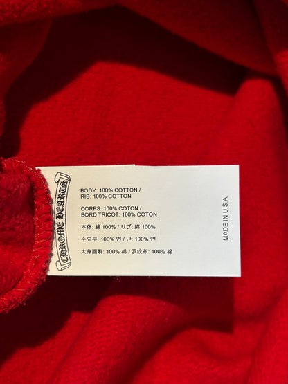 Chrome Hearts Red & White Triple Cross Embroidered Quarter Zip Sweater