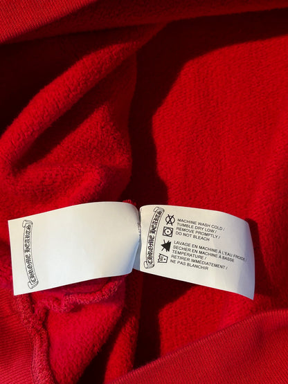 Chrome Hearts Red & White Triple Cross Embroidered Quarter Zip Sweater
