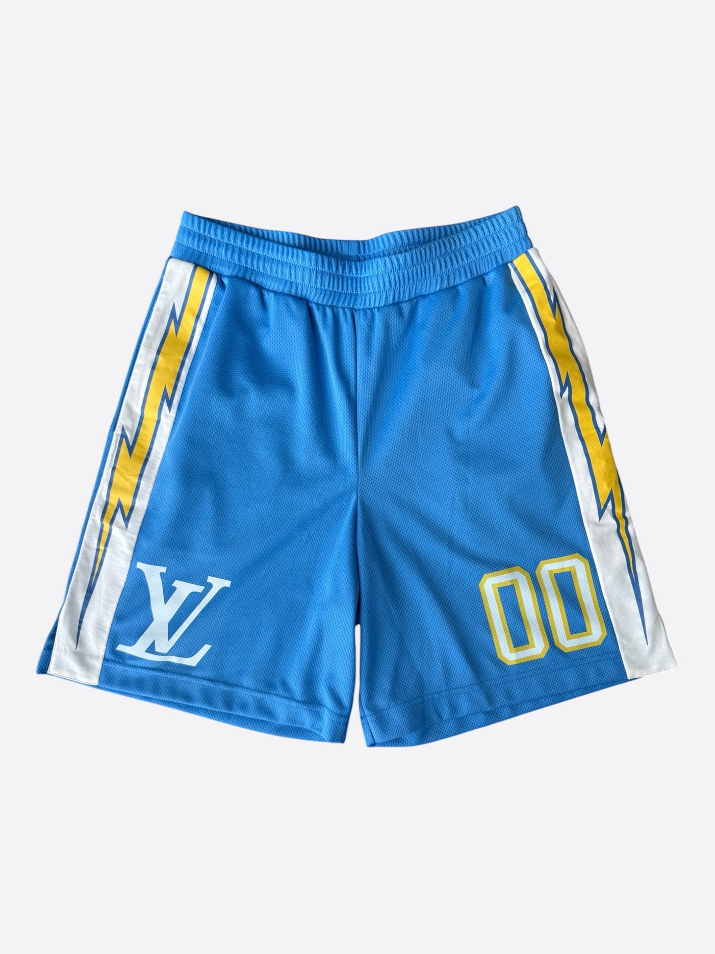 Louis Vuitton Blue Lightning Logo Shorts